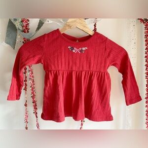 Garanimals Red Long Sleeve Kids Tee with Embroidery